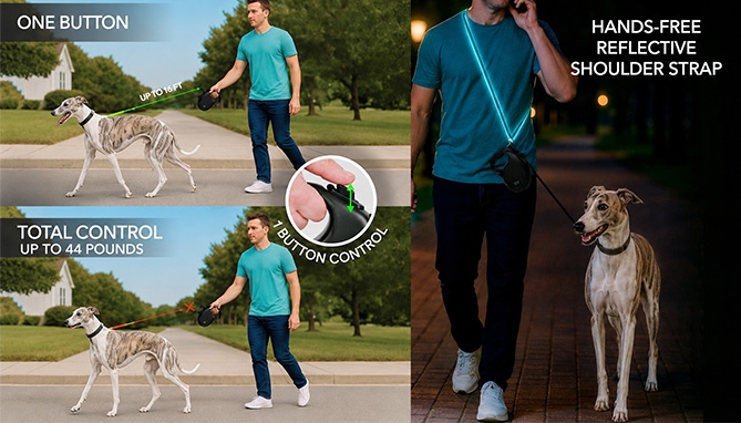 Picture 4 of Hands-Free Dog Leash With 16 Foot Retractable Lead Kit for Medium Pets