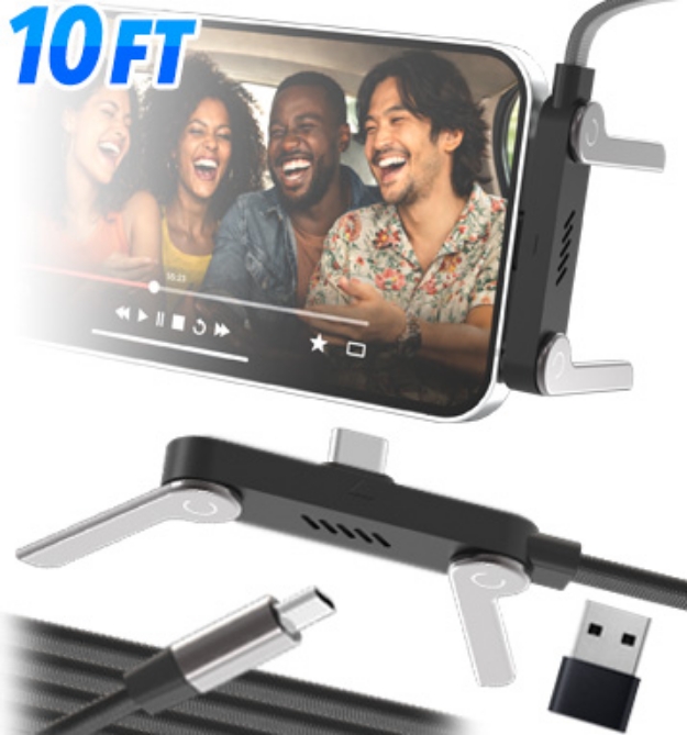 Picture 1 of Kickstand 10ft USB-C Charging Cord with Adapter