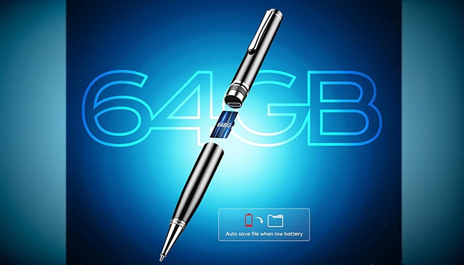 Picture 5 of Voice Recorder Pen With Voice Activation: 64GB Storage