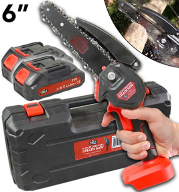 Picture 1 of Rechargeable 6in Handheld Chainsaw Kit
