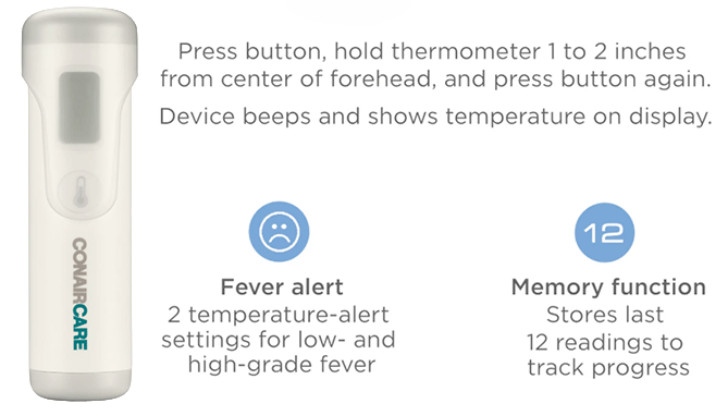 Picture 3 of Compact ConairCare Infrared Thermometer for Foreheads