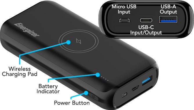 Picture 2 of Energizer 20K Ultimate Wireless Fast-Charging Power Bank