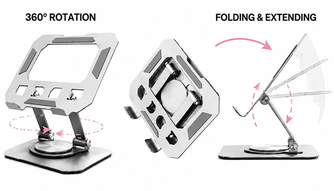 Picture 4 of Steel 360° Foldable Tablet Stand