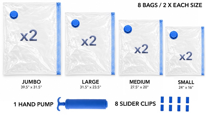 Picture 3 of Heavy Duty Vacuum Bag Kit With Hand Pump & 8 Bags