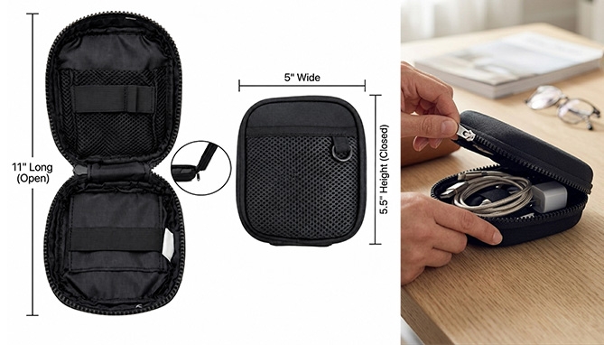 Picture 3 of Organizer Soft Case for Small Tech Supplies
