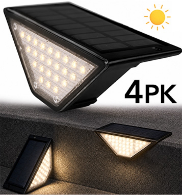 Picture 1 of Solar Stair Lights: 4-Pack for Outdoor Lighting