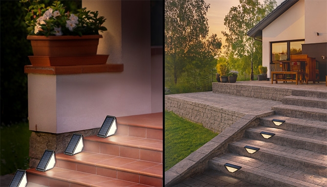 Picture 2 of Solar Stair Lights: 4-Pack for Outdoor Lighting