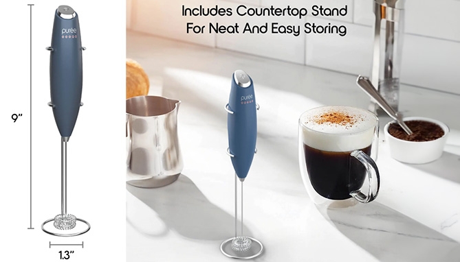Picture 2 of Premium Milk Frother: Handheld Electric Whisk for Drinks