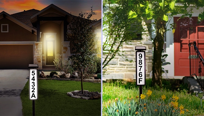 Picture 2 of GlowPost Solar Address Sign