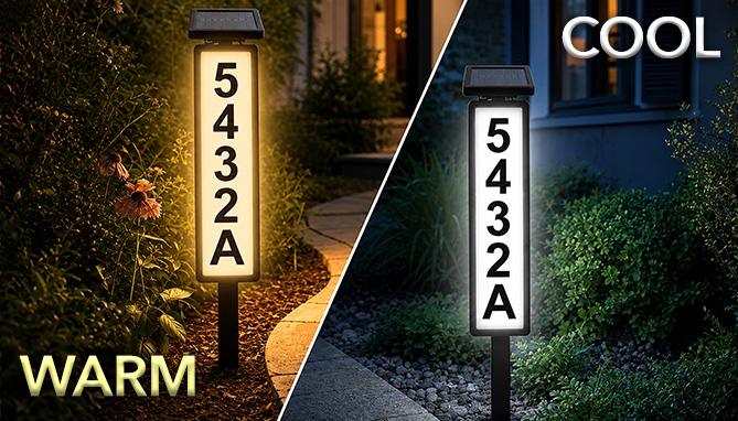 Picture 3 of GlowPost Solar Address Sign