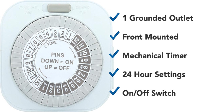 Picture 2 of Plug-In Mechanical 24-Hour Timer with Grounded Outlet by Westek