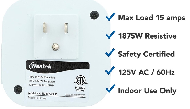 Picture 3 of Plug-In Mechanical 24-Hour Timer with Grounded Outlet by Westek