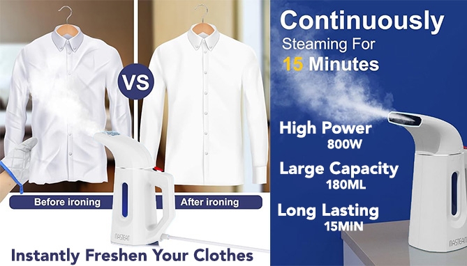 Picture 2 of Compact Handheld Garment Steamer Kit: 180ML