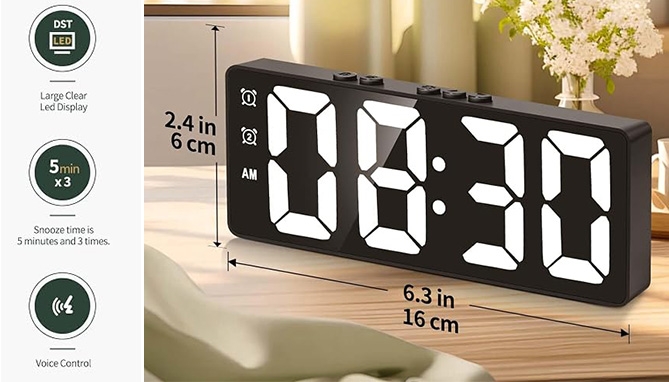 Picture 2 of Digital Alarm Clock With Large Display and Acoustic Control Option