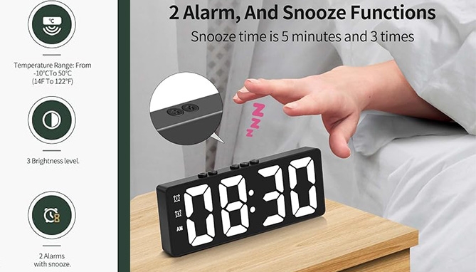 Picture 4 of Digital Alarm Clock With Large Display and Acoustic Control Option