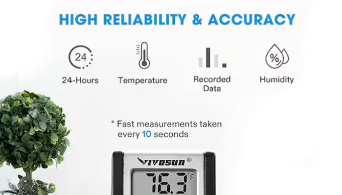 Picture 2 of Deluxe Digital Thermometer and Hygrometer Combo Unit