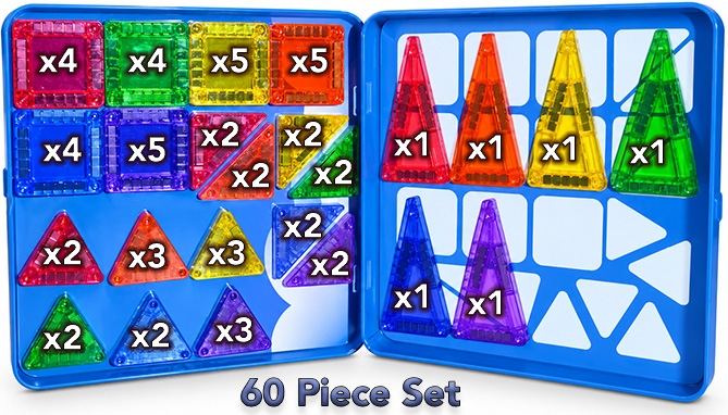Picture 2 of Travel-Size Magnetic Tile Set 60pc