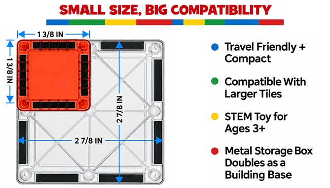 Picture 4 of Travel-Size Magnetic Tile Set 60pc