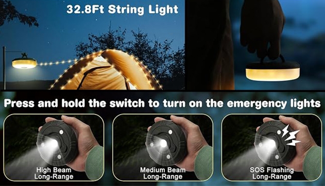 Picture 5 of Camping String Lights: The Ultimate Outdoor 4-in-1 Light