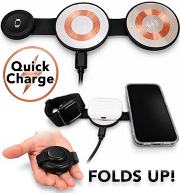 Picture 1 of Foldable Charging Station: 3-in-1 for iPhone, AirPods, & Apple Watch