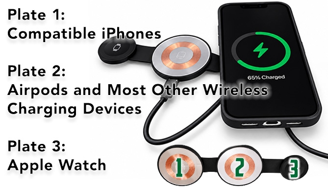 Picture 2 of Foldable Charging Station: 3-in-1 for iPhone, AirPods, & Apple Watch
