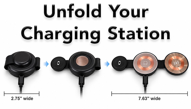 Picture 3 of Foldable Charging Station: 3-in-1 for iPhone, AirPods, & Apple Watch