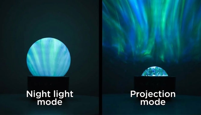Picture 2 of 2-in-1 Aurora Wave Projector and Night Light