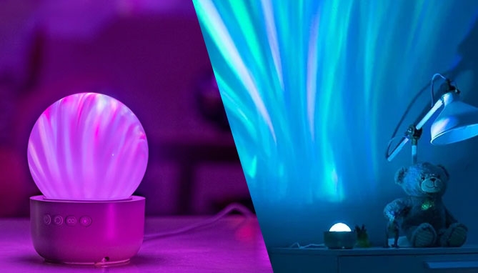 Picture 4 of 2-in-1 Aurora Wave Projector and Night Light