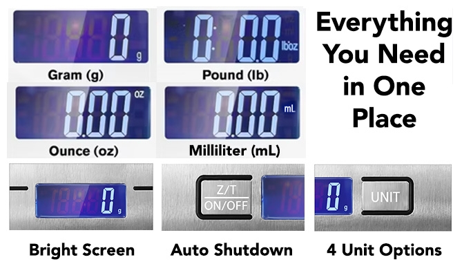 Picture 2 of Stainless Steel Digital Kitchen Scale with LCD Display