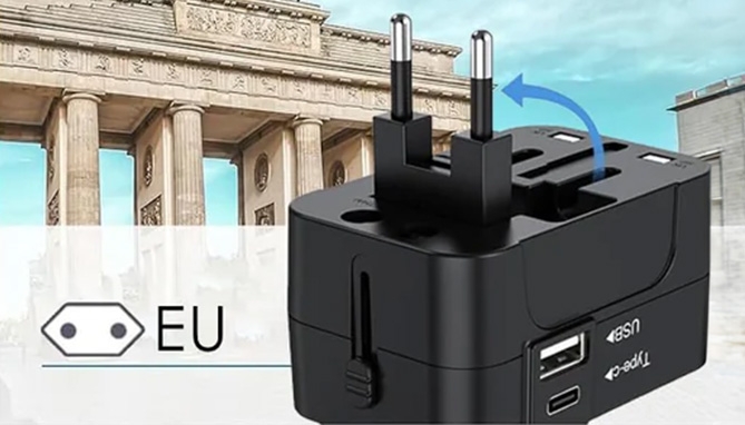Picture 4 of Universal World Travel Adapter with USB-C
