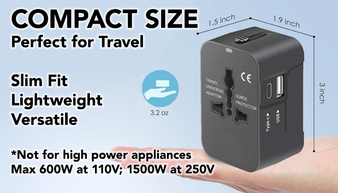 Picture 7 of Universal World Travel Adapter with USB-C