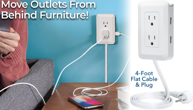 Picture 3 of Presto Plug Deluxe 4ft Outlet Extender 2pk