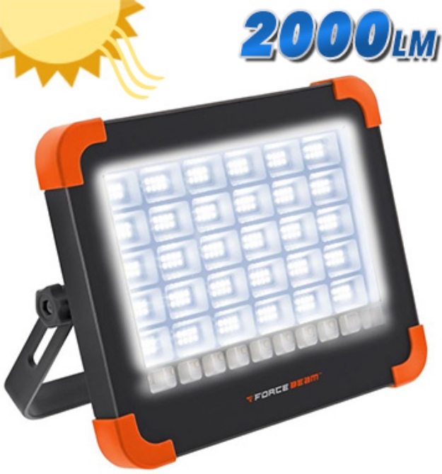 Picture 1 of Force Beam Solar Rechargeable Panel Worklight - 2000lm