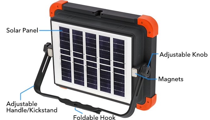 Picture 2 of Force Beam Solar Rechargeable Panel Worklight - 2000lm