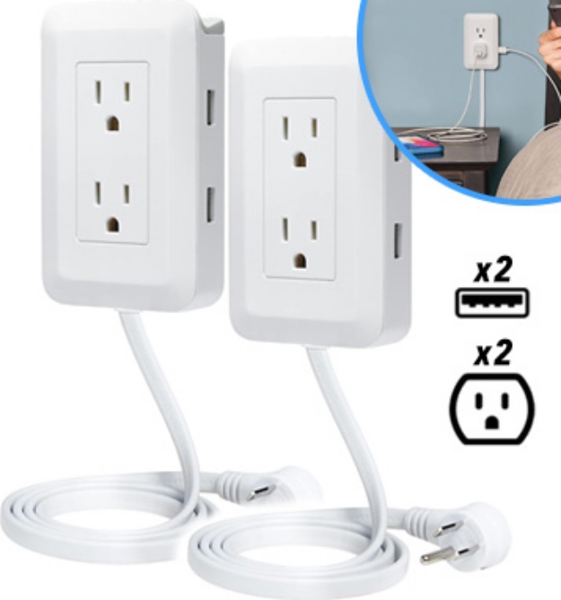 Picture 1 of Presto Plug Deluxe: 4ft Outlet Extender 2pk