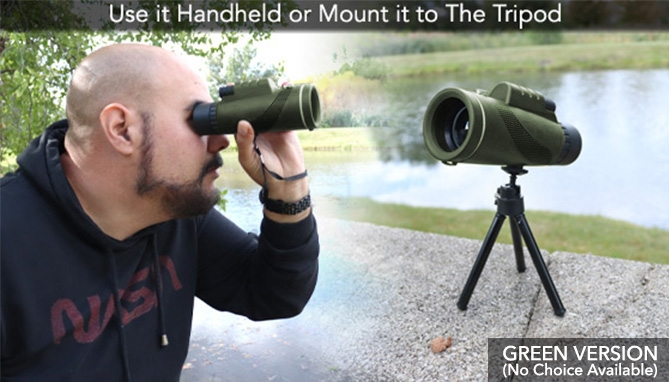 Picture 3 of High Power 80x100 HD Monocular Kit with Tripod & Phone Clip