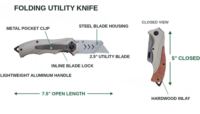 Picture 3 of 2-Piece Hardwood Knife Set | Pocket & Utility Knives