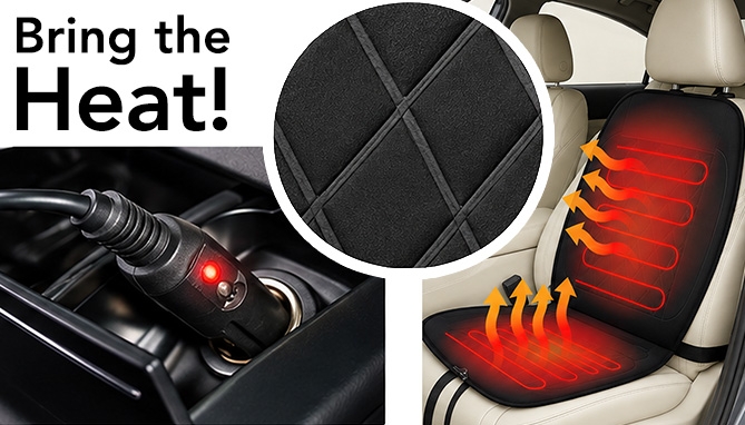 Picture 2 of Heated Seat Cover With Universal Fit 1pc 
