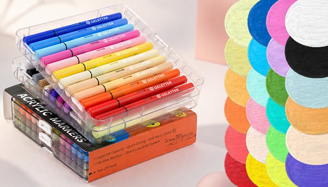 Picture 2 of Acrylic Paintbrush Markers - Set of 24 Vibrant Colors