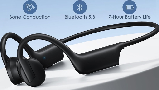 Picture 2 of True Bone Conduction Headphones: Open Ear Wireless Design