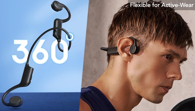 Picture 4 of True Bone Conduction Headphones: Open Ear Wireless Design